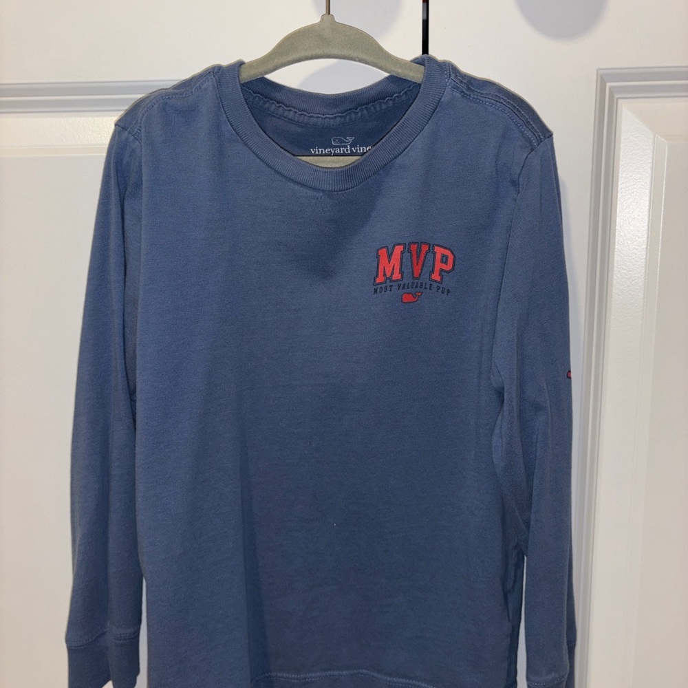 Vineyard Vines Kids Long Sleeve Blue MVP Tee